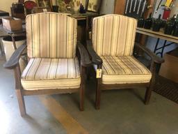 Pair Deck Chairs with Cushions