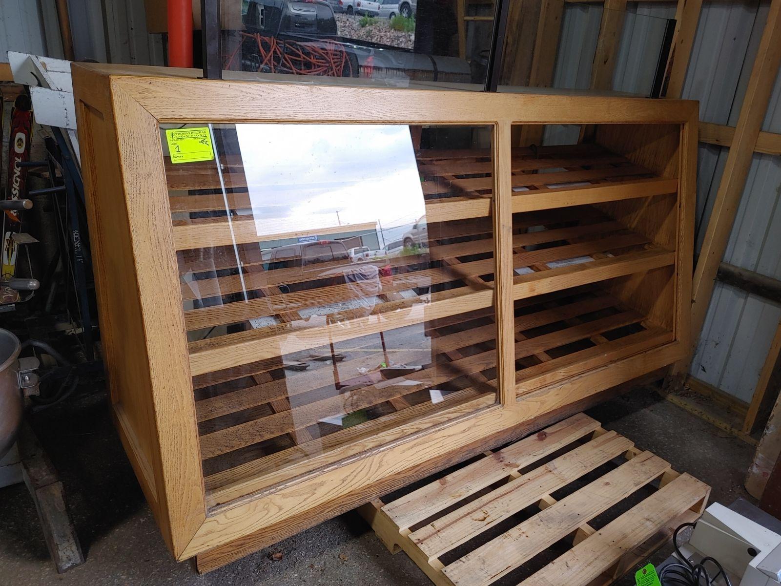 Oak 3-Shelf Bakery Display Case
