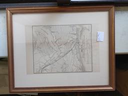 Framed Civil War Map