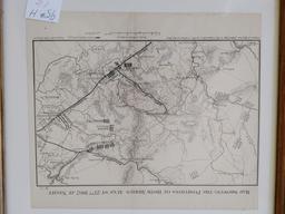 Framed Civil War Battlefield Map