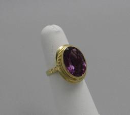 Oval Cut Amethyst Ring