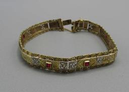 18K Yellow Gold & Ruby Bracelet