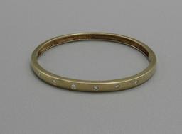 14K Yellow Gold & Diamond Bangle