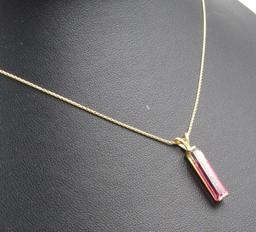 14K Yellow Gold & Rose Tourmaline Necklace