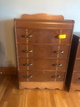 (3) Antique Waterfall Bedroom Set Pieces