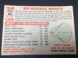 (2) 1956 Topps Milwaukee Braves Team Cards #95