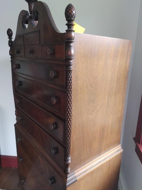 10 Drawer Mahogany Chest on Chest