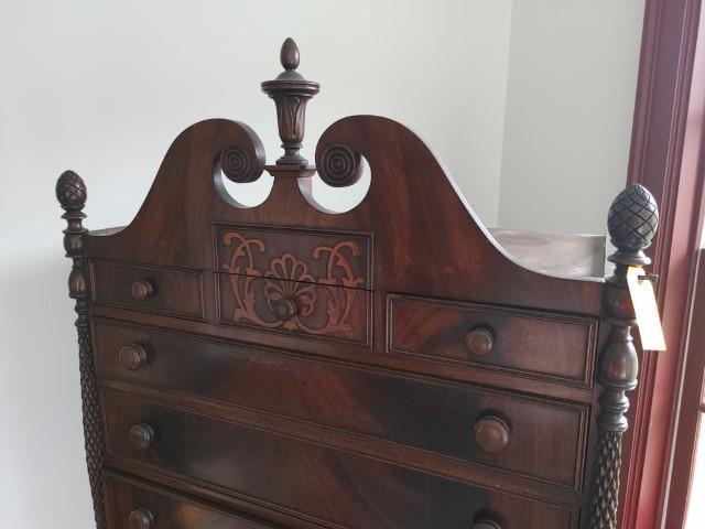 10 Drawer Mahogany Chest on Chest