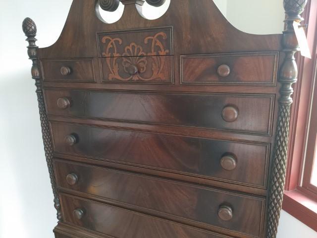 10 Drawer Mahogany Chest on Chest