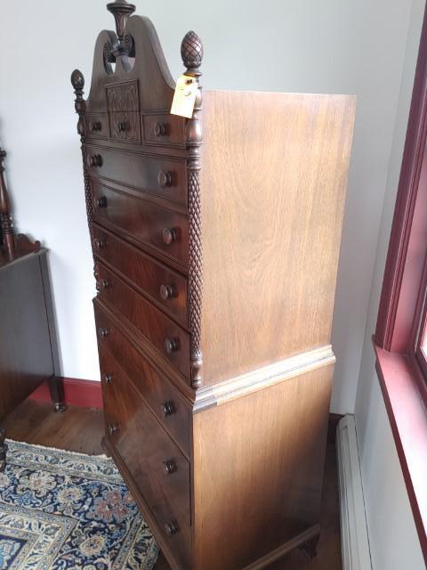 10 Drawer Mahogany Chest on Chest