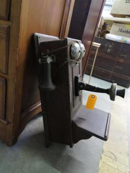 Antique Western Electric Oak Wall Telephone