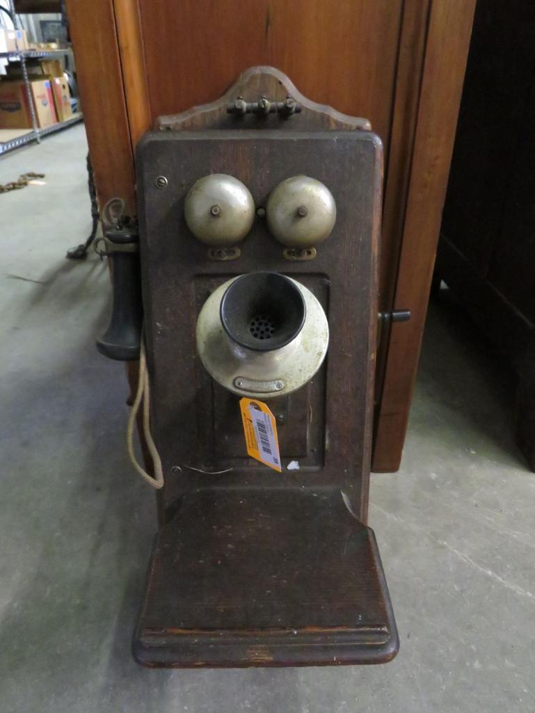 Antique Western Electric Oak Wall Telephone