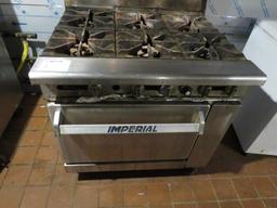 Imperial 36" 6 Burner Range w/ Salamander Broiler