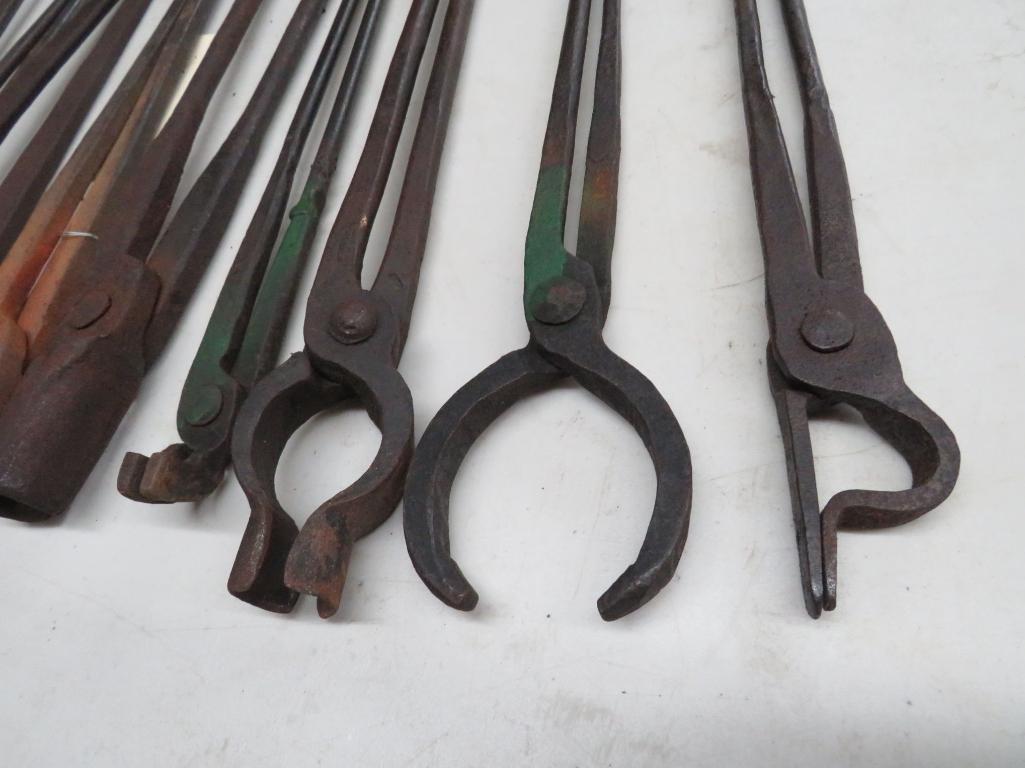 (10) Assorted Blacksmith's Tongs