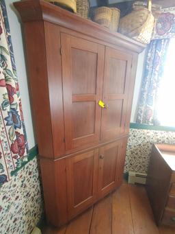 Antique Pine Corner Cupboard