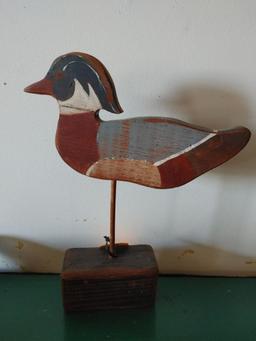(2) Carved Decoys And (1) Decorative Shore Bird