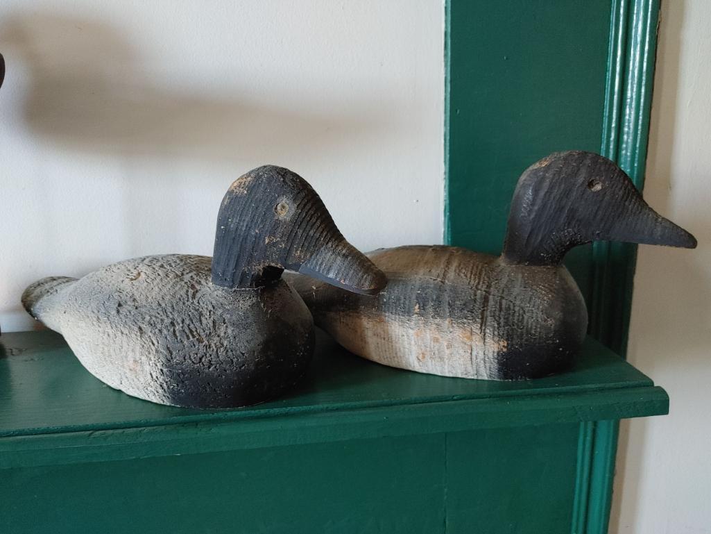 (2) Carved Decoys And (1) Decorative Shore Bird