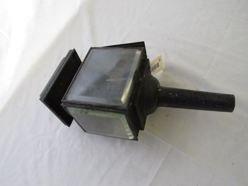 Brass Carriage Lantern With Red Rear Light