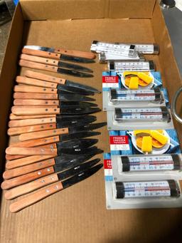 (8) Fridge/Freezer Thermometers & (23) Walco Steak Knives