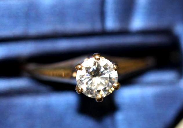 14K Yellow Gold Ring with .45 Carat Brilliant Cut Diamond