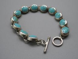 Sterling Silver and Turquoise Bracelet