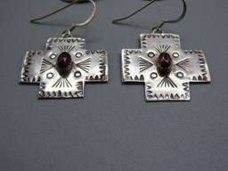 (2) Pairs of Native American Sterling Silver Earrings