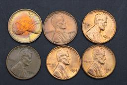 High Grade 1910-S Lincoln Cent & (5) Others