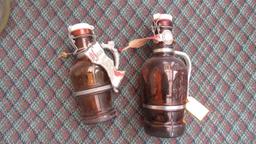 (2) German Glass Beer Steins