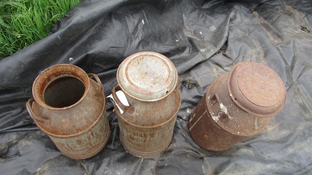 (3) Antique Milk Cans