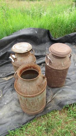 (3) Antique Milk Cans