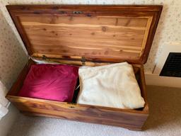 Cedar Blanket Box w/ Contents