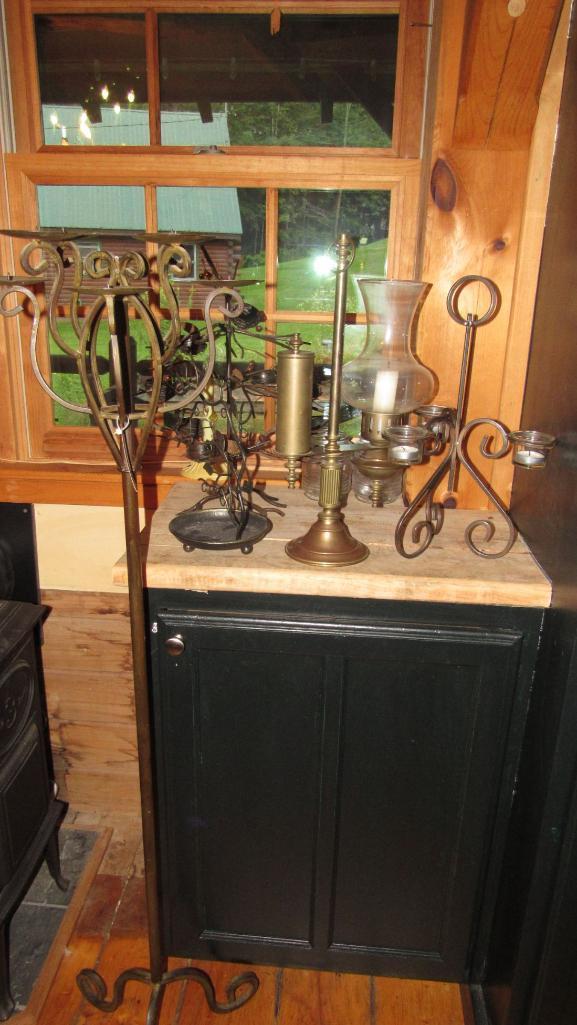 Asst. Pieces of Wrought Iron Candle Holders & Knickknacks