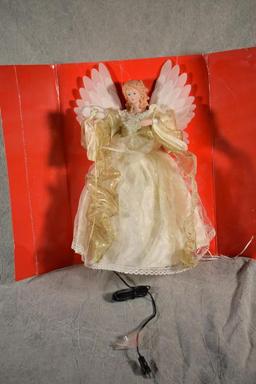 Porcelain & Fabric Lighted Angel Tree Topper