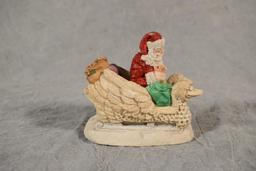 United Designs Jolly old Elf Santa with Sleigh Figure