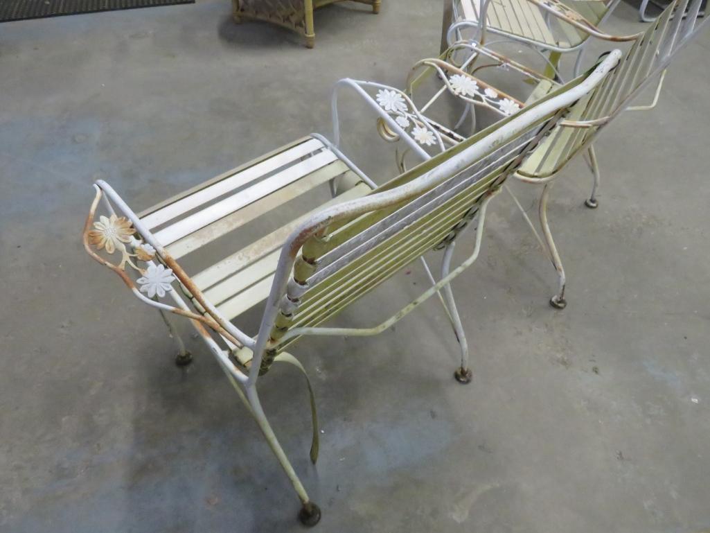 (3) Vintage Iron Garden / Patio Chairs