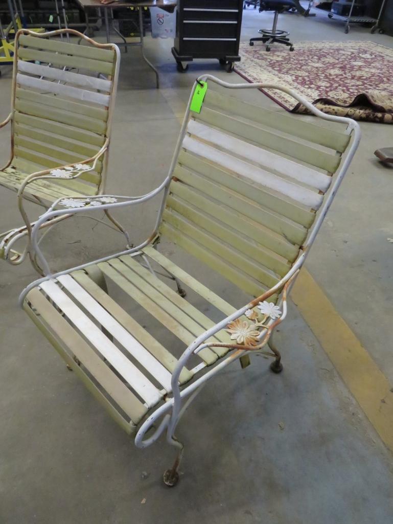 (3) Vintage Iron Garden / Patio Chairs