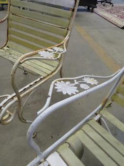 (3) Vintage Iron Garden / Patio Chairs