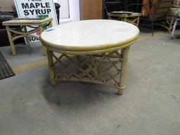 Mid-Century Modern Rattan Occasional Table