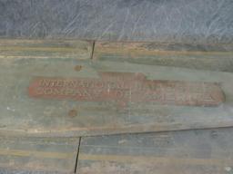 Antique Painted Wood International Harvester Part / Sign