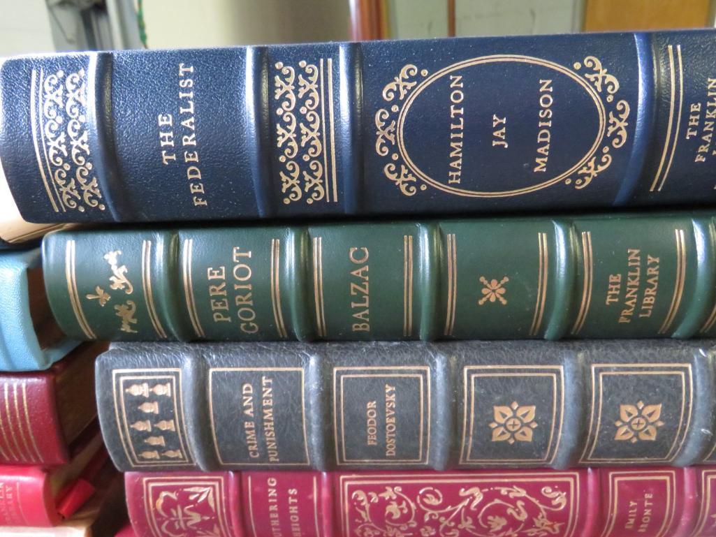 (22) Contemporary Leather Bound Classic Title Books