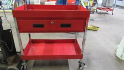 Steel Shop Cart on Casters