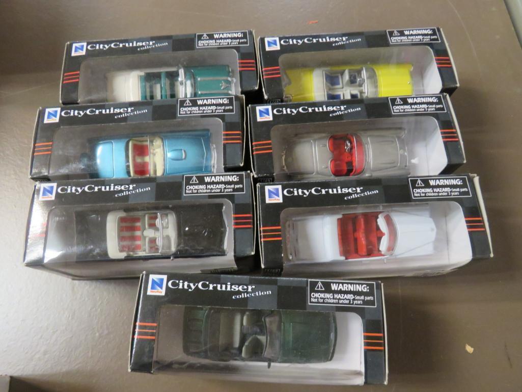 (7) Newray Diecast Collectible Cars 1:43 Scale