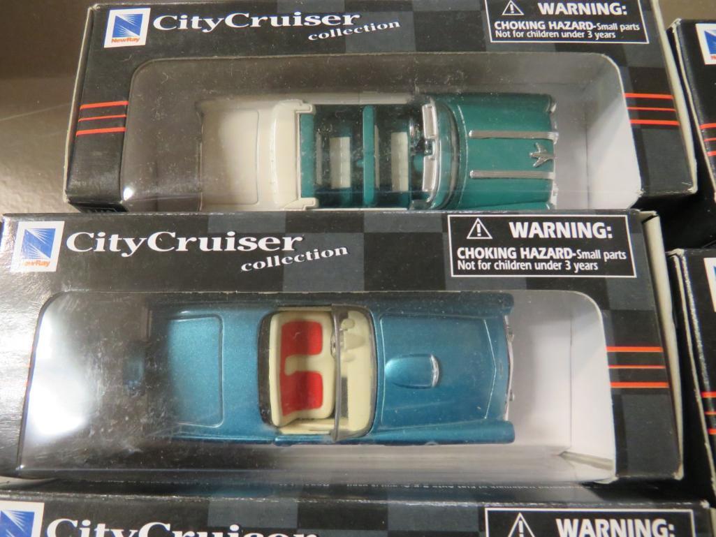 (7) Newray Diecast Collectible Cars 1:43 Scale