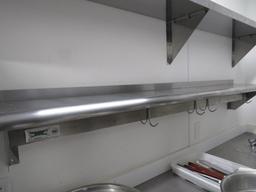 Stainless Steel Wall Mount 6' Shelf w/ Pot Rack