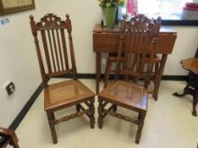 Pair of English Oak Hall Chairs