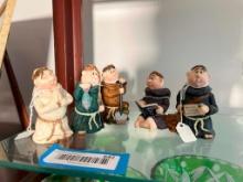 (5) Monk Figurines