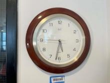 LC0804 Quartz Wall Clock In High Gloss Wood Frame.
