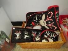 Stephanie Stouffer Designed Reindeer on Black Background Holiday Collection.