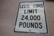 Legal Load Limit 24000 Pounds Street Sign Metal