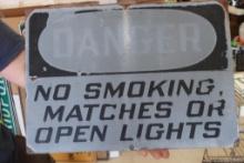 No Smoking Matches Or Open Lights Sign Metal